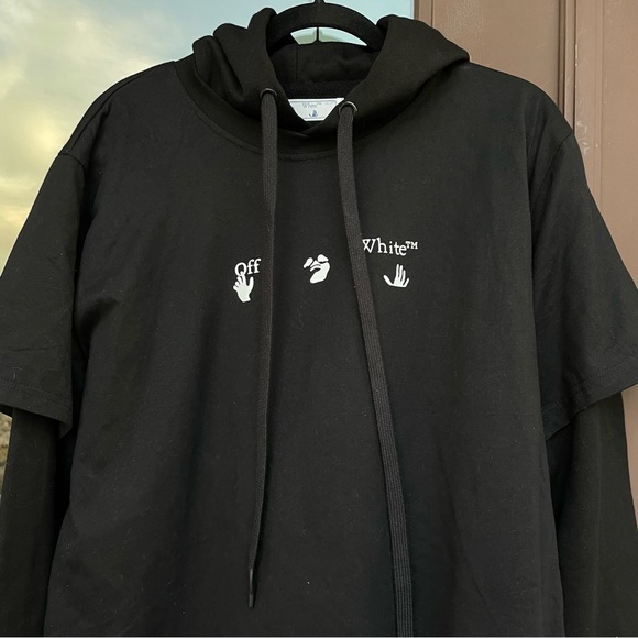 🔥🔥🔥 Off-White Marker Over Hoodie Black L 🔥🔥🔥 NWT - Picture 2 of 16